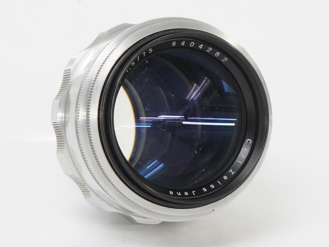 75/1.5 Biotar (Carl Zeiss Jena Germany) メタルフード付き 90% 、 EX-L/M マウントアダプター付　後期型(最短距離.80cm)の画像