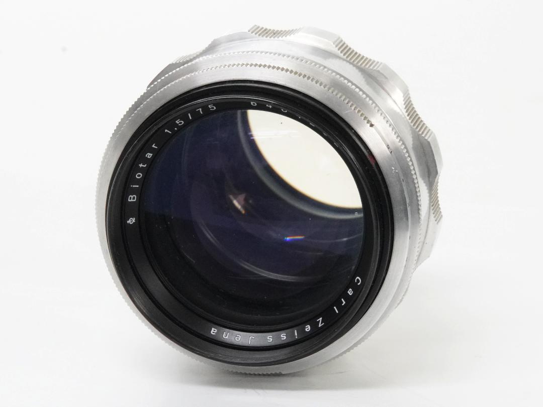 75/1.5 Biotar (Carl Zeiss Jena Germany) メタルフード付き 90% 、 EX-L/M マウントアダプター付　後期型(最短距離.80cm)の画像