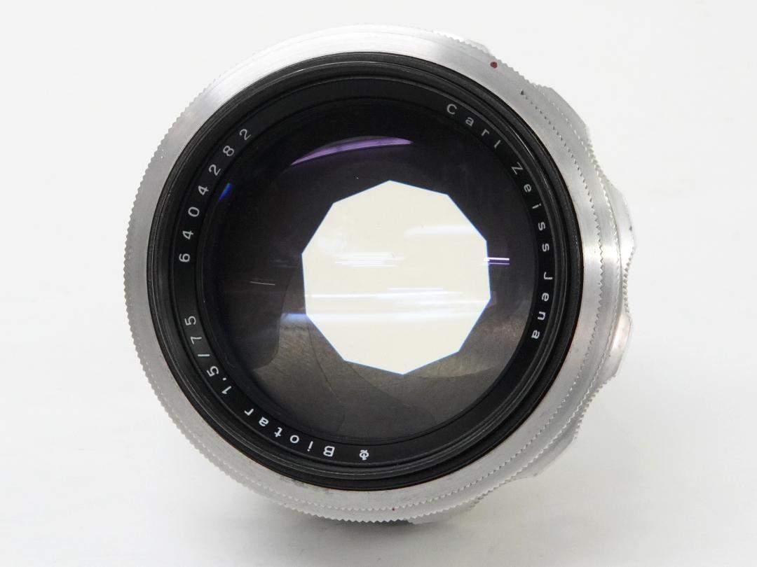 75/1.5 Biotar (Carl Zeiss Jena Germany) メタルフード付き 90% 、 EX-L/M マウントアダプター付　後期型(最短距離.80cm)の画像