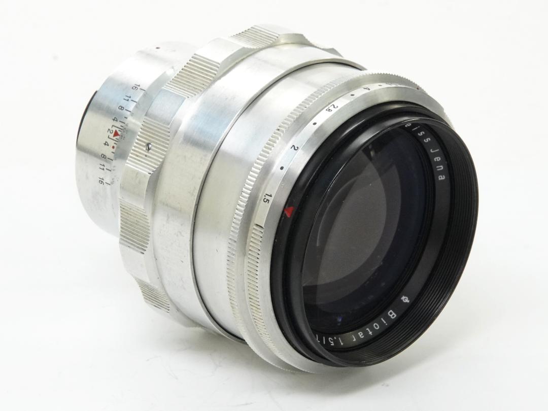 75/1.5 Biotar (Carl Zeiss Jena Germany) メタルフード付き 90% 、 EX-L/M マウントアダプター付　後期型(最短距離.80cm)の画像