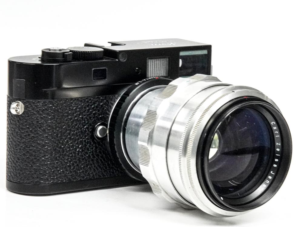 75/1.5 Biotar (Carl Zeiss Jena Germany) メタルフード付き 90% 、 EX-L/M マウントアダプター付　後期型(最短距離.80cm)の画像