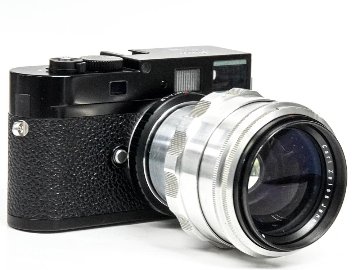 75/1.5 Biotar (Carl Zeiss Jena Germany) メタルフード付き 90% 、 EX-L/M マウントアダプター付　後期型(最短距離.80cm)の画像
