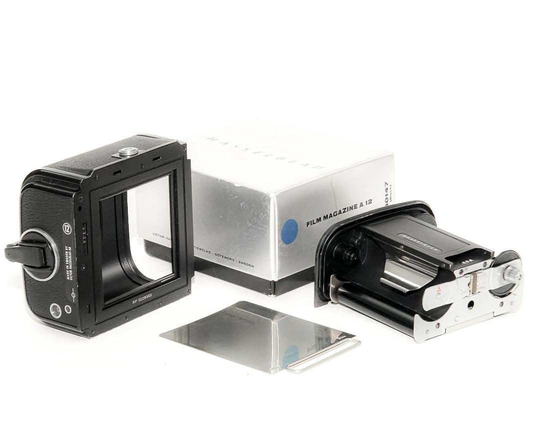 A-12 フィルムマガジン 黒 M# RP3228933 95% HASSELBLAD 元箱付