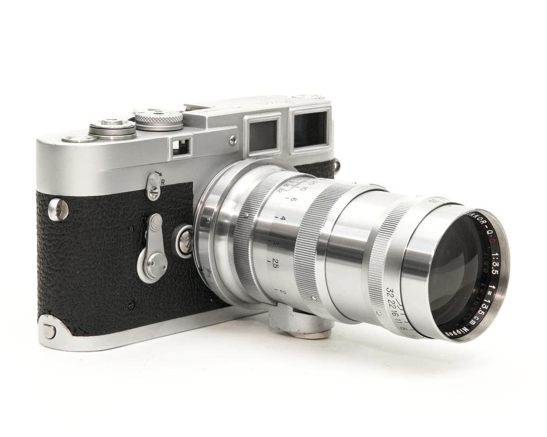 13.5 cm  F3.5 NIKKOR-Q•C 最小絞り値 F32  Contaxマウント Nippon Kogaku Japan、メートル表示、距離計連動、の画像