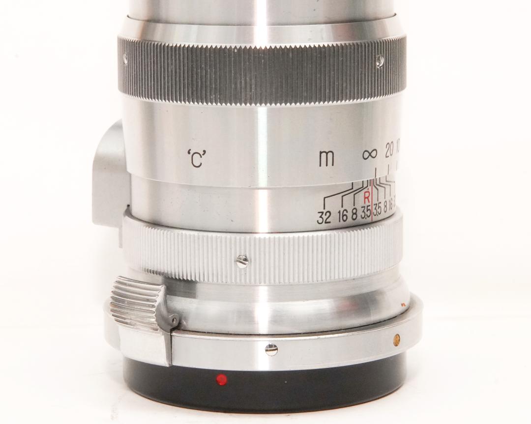 13.5 cm  F3.5 NIKKOR-Q•C 最小絞り値 F32  Contaxマウント Nippon Kogaku Japan、メートル表示、距離計連動、の画像