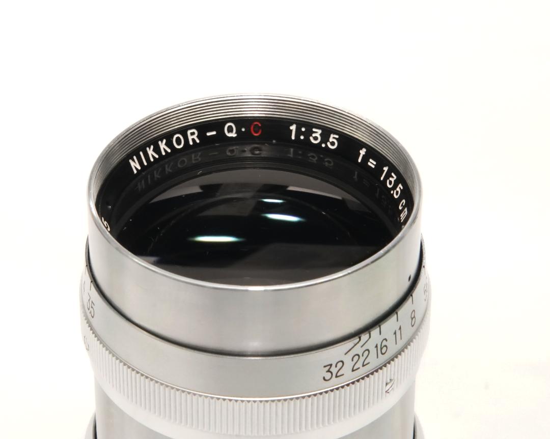 13.5 cm  F3.5 NIKKOR-Q•C 最小絞り値 F32  Contaxマウント Nippon Kogaku Japan、メートル表示、距離計連動、の画像