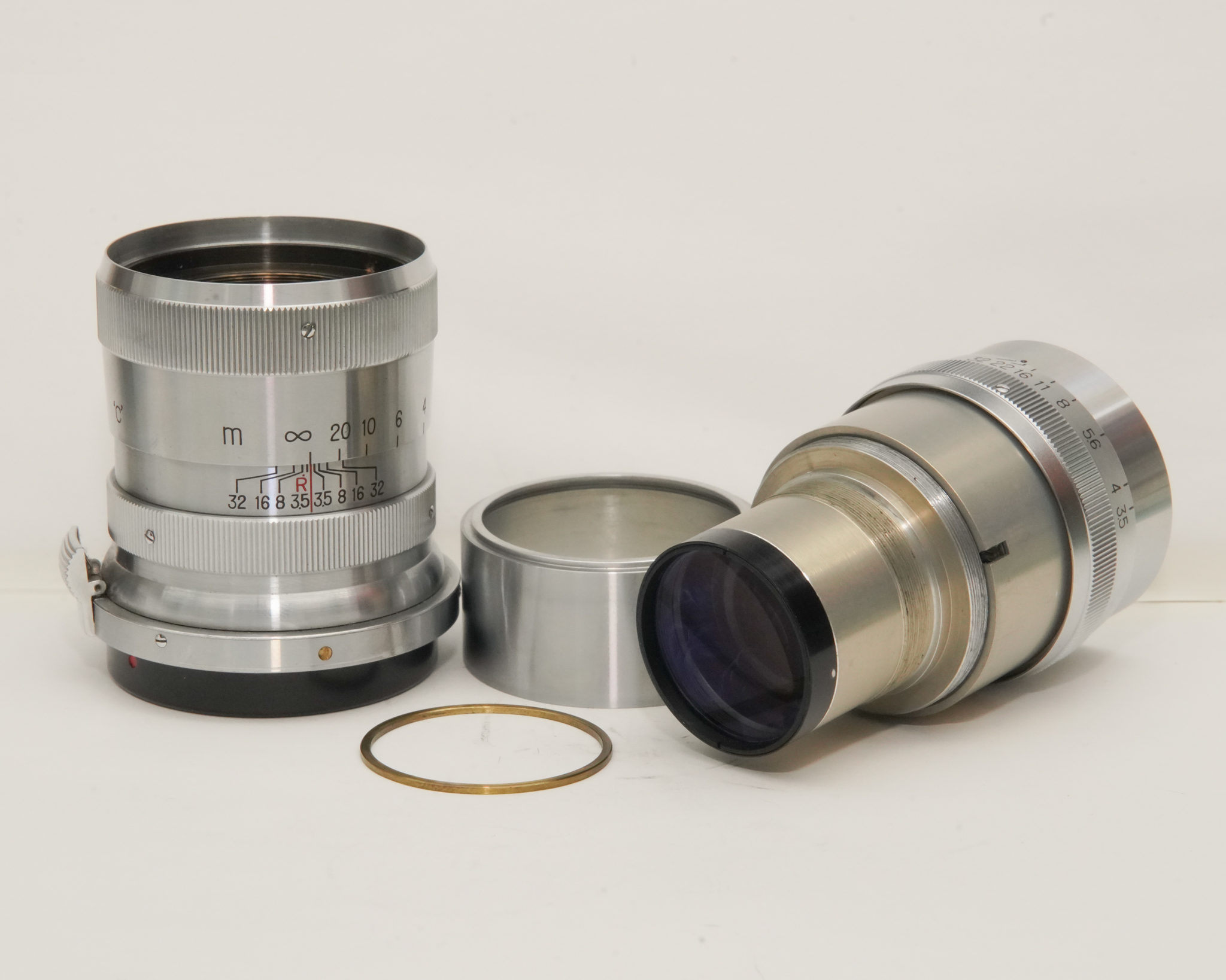 13.5 cm  F3.5 NIKKOR-Q•C 最小絞り値 F32  Contaxマウント Nippon Kogaku Japan、メートル表示、距離計連動、の画像