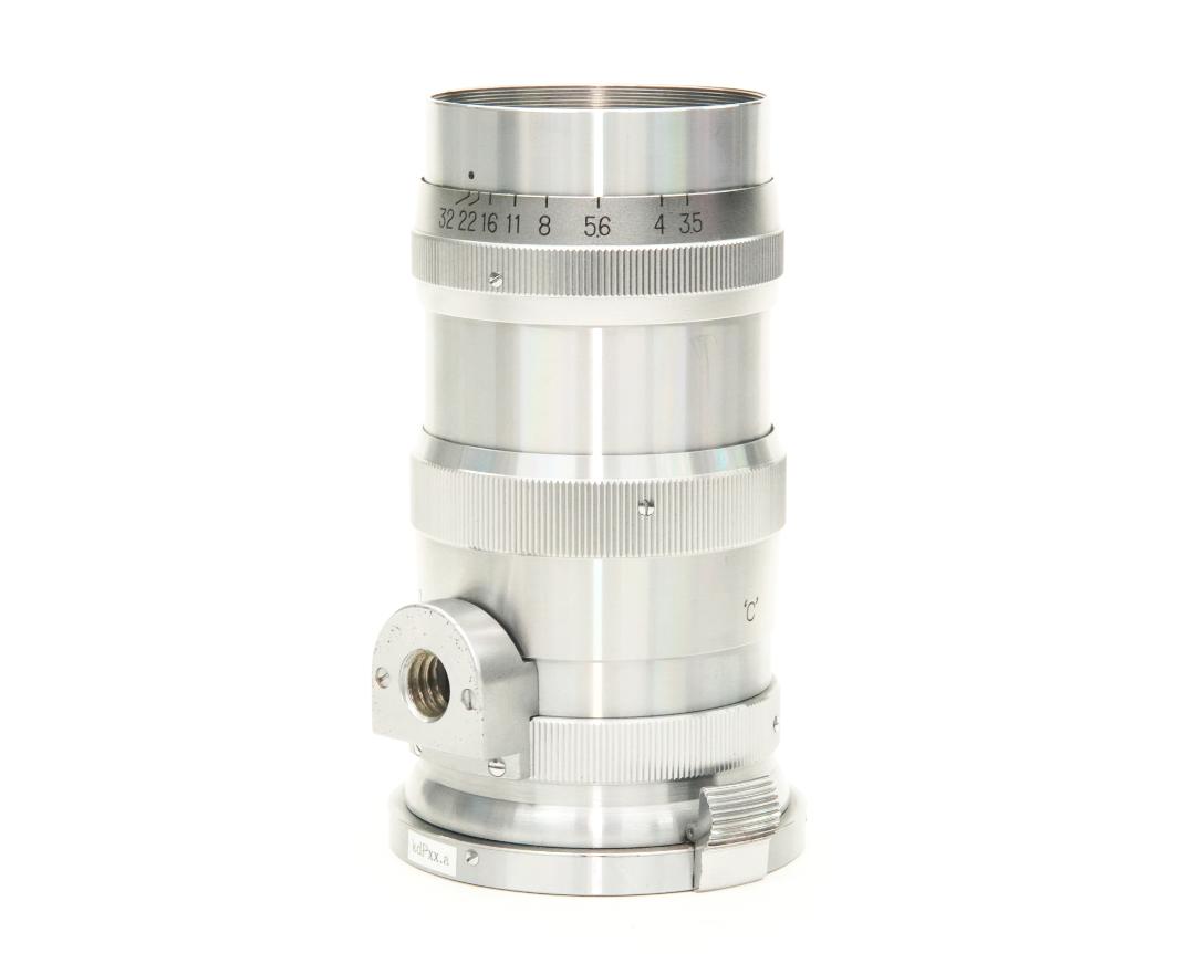 13.5 cm  F3.5 NIKKOR-Q•C 最小絞り値 F32  Contaxマウント Nippon Kogaku Japan、メートル表示、距離計連動、の画像