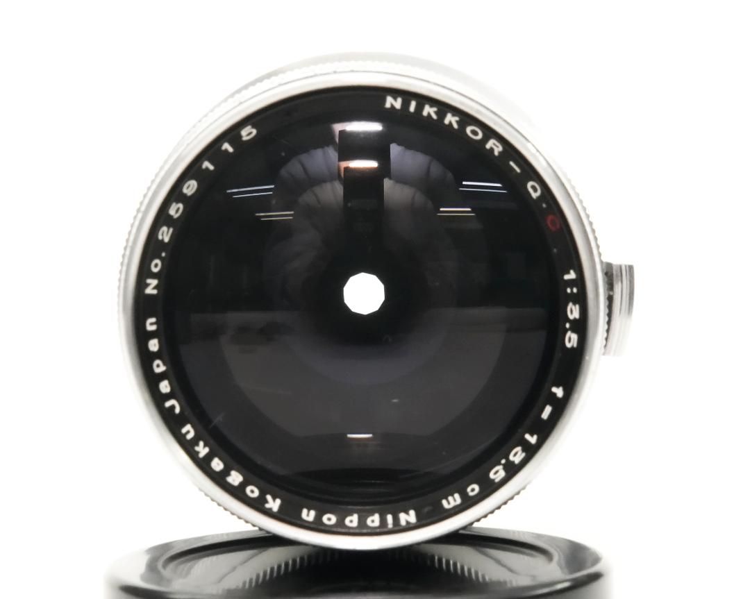 13.5 cm  F3.5 NIKKOR-Q•C 最小絞り値 F32  Contaxマウント Nippon Kogaku Japan、メートル表示、距離計連動、の画像