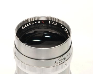 13.5 cm  F3.5 NIKKOR-Q•C 最小絞り値 F32  Contaxマウント Nippon Kogaku Japan、メートル表示、距離計連動、の画像