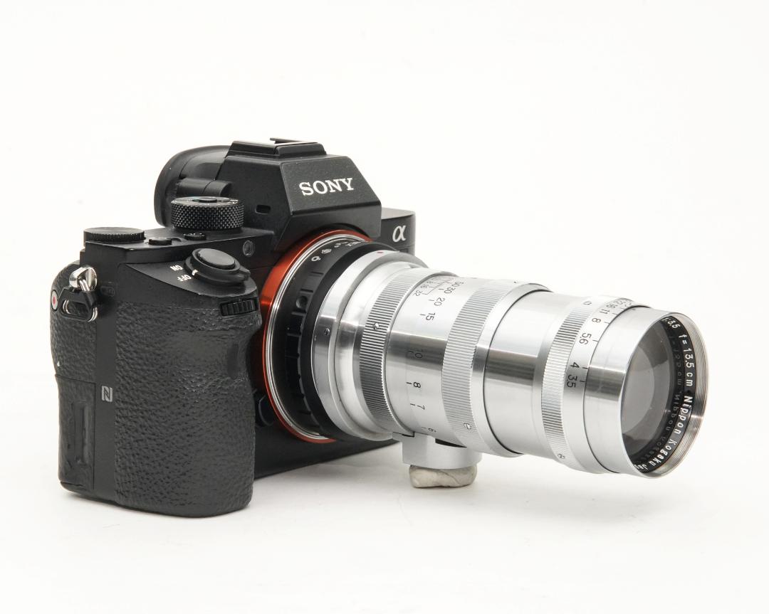 13.5 cm F3.5 NIKKOR-Q•C 最小絞り値 F32  Contaxマウント Nippon Kogaku Japan、Feet表示、距離計連動、の画像