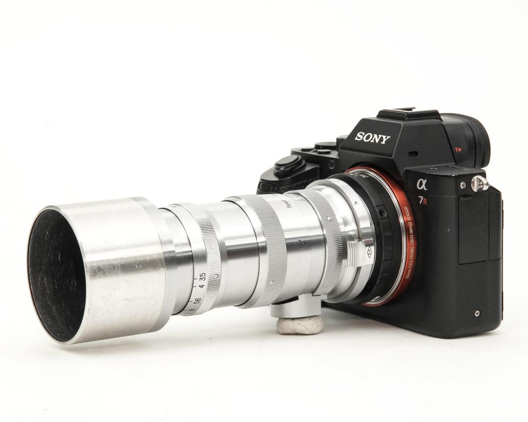13.5 cm F3.5 NIKKOR-Q•C 最小絞り値 F32  Contaxマウント Nippon Kogaku Japan、Feet表示、距離計連動、の画像