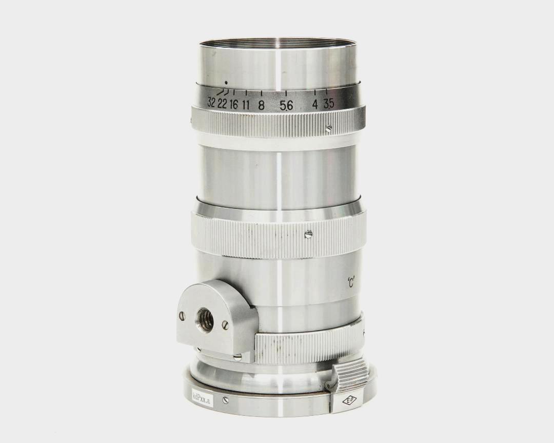 13.5 cm F3.5 NIKKOR-Q•C 最小絞り値 F32  Contaxマウント Nippon Kogaku Japan、Feet表示、距離計連動、の画像