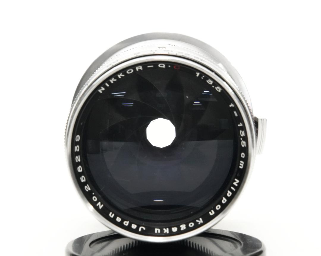 13.5 cm F3.5 NIKKOR-Q•C 最小絞り値 F32  Contaxマウント Nippon Kogaku Japan、Feet表示、距離計連動、の画像