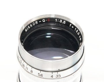 13.5 cm F3.5 NIKKOR-Q•C 最小絞り値 F32  Contaxマウント Nippon Kogaku Japan、Feet表示、距離計連動、の画像