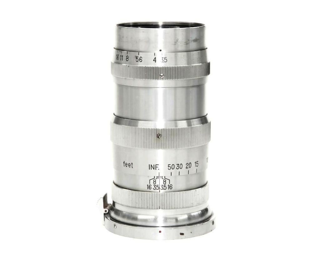 13.5cm F3.5 NIKKOR-Q•C 最小絞り値 F16 希少な初期モデル  Contaxマウント Nippon Kogaku Tokyo、feet表示、距離計連動、コーティングに違いがあり〼の画像