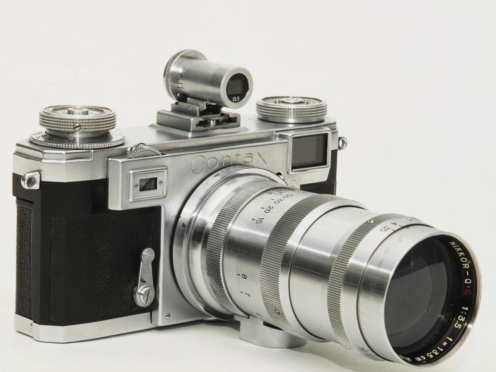 13.5cm F3.5 NIKKOR-Q•C 最小絞り値 F16 希少な初期モデル  Contaxマウント Nippon Kogaku Tokyo、feet表示、距離計連動、コーティングに違いがあり〼の画像