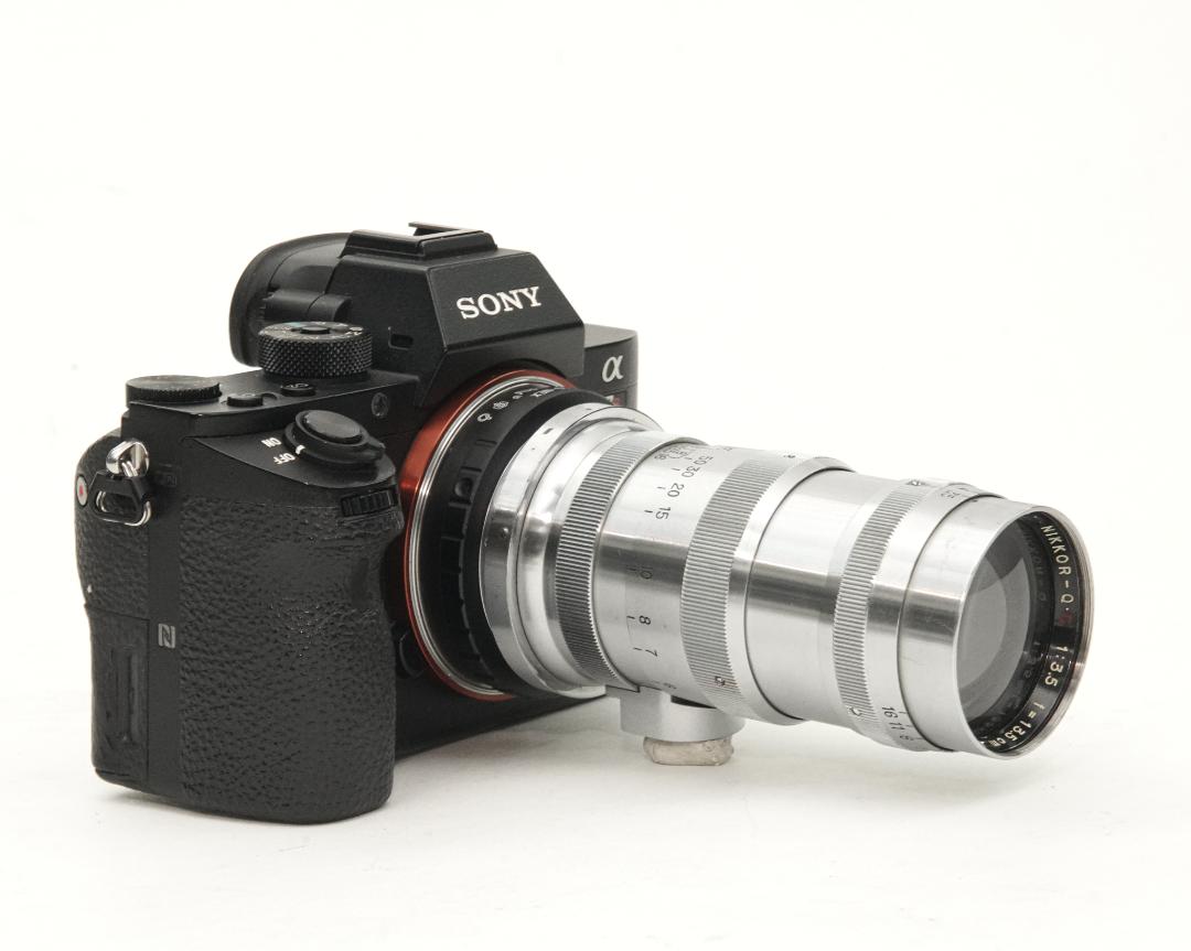 13.5cm F3.5 NIKKOR-Q•C 最小絞り値 F16 希少な初期モデル  Contaxマウント Nippon Kogaku Tokyo、feet表示、距離計連動、コーティングに違いがあり〼の画像