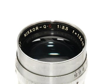 13.5cm F3.5 NIKKOR-Q•C 最小絞り値 F16 希少な初期モデル  Contaxマウント Nippon Kogaku Tokyo、feet表示、距離計連動、コーティングに違いがあり〼の画像