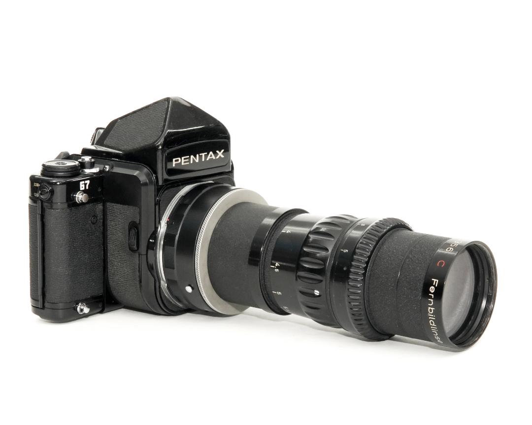 300/5 FERNBILDLINSE   (Astro - Berlin)、    black タイプ、　Pentax 6×7用 マウント付、の画像