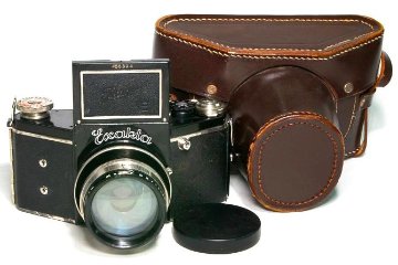 Night Exakta VP 127 Germay Dresden, 80mm F1.9 Primoplan 「Meyer Gorlitz」 127ベスト版フルサイズ、 オリジナル本革カメラケース付の画像