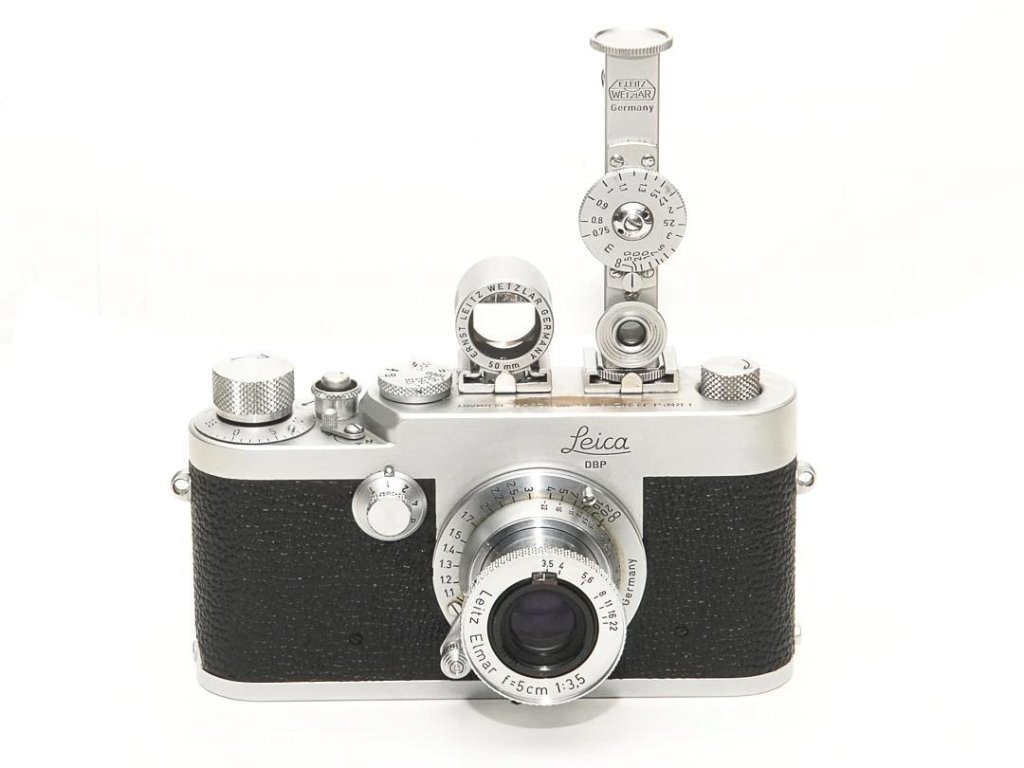 Leica １G (後期型） 50/3.5 Elmar　距離計　50mm ファインダー　lensフード　cameraケース　6点セットの画像