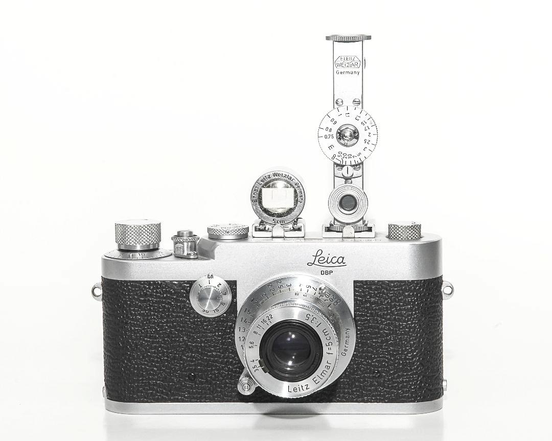 Leica １G (後期型） 50/3.5 Elmar　距離計　50mm ファインダー　lensフード　cameraケース　6点セットの画像