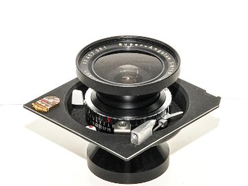 90/8 Super-Angulon (Schneider)  コンパー0番 m.x.v.シャッター付　広角レンズボード付の画像