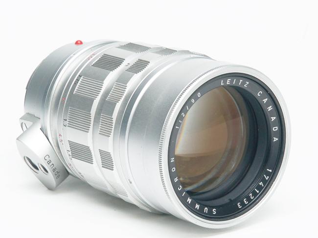 90/2 SUMMICRON L#1741233 (ズミクロン) Rare ライカ M用  距離計連動 レンズフード内臓 専用本革ケース付 の画像
