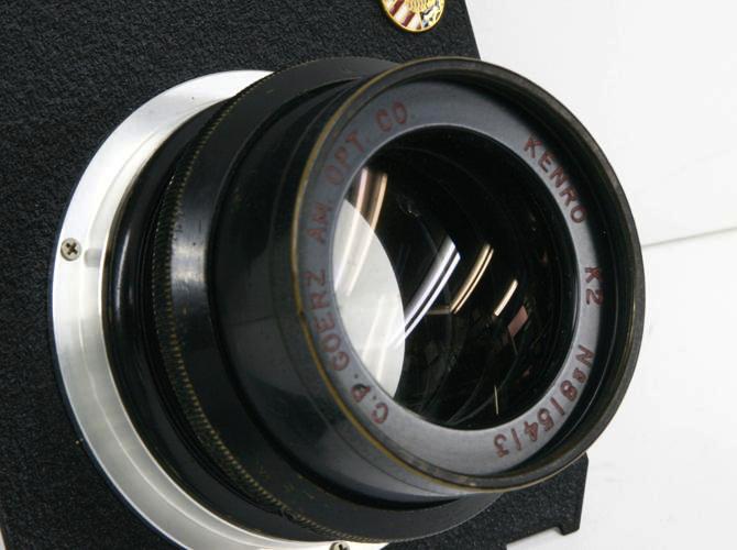 250/10 KENRO-K2 (GOERZ)  バーレルレンズ 真円絞り 軍用レンズ 8×10inカバーの画像