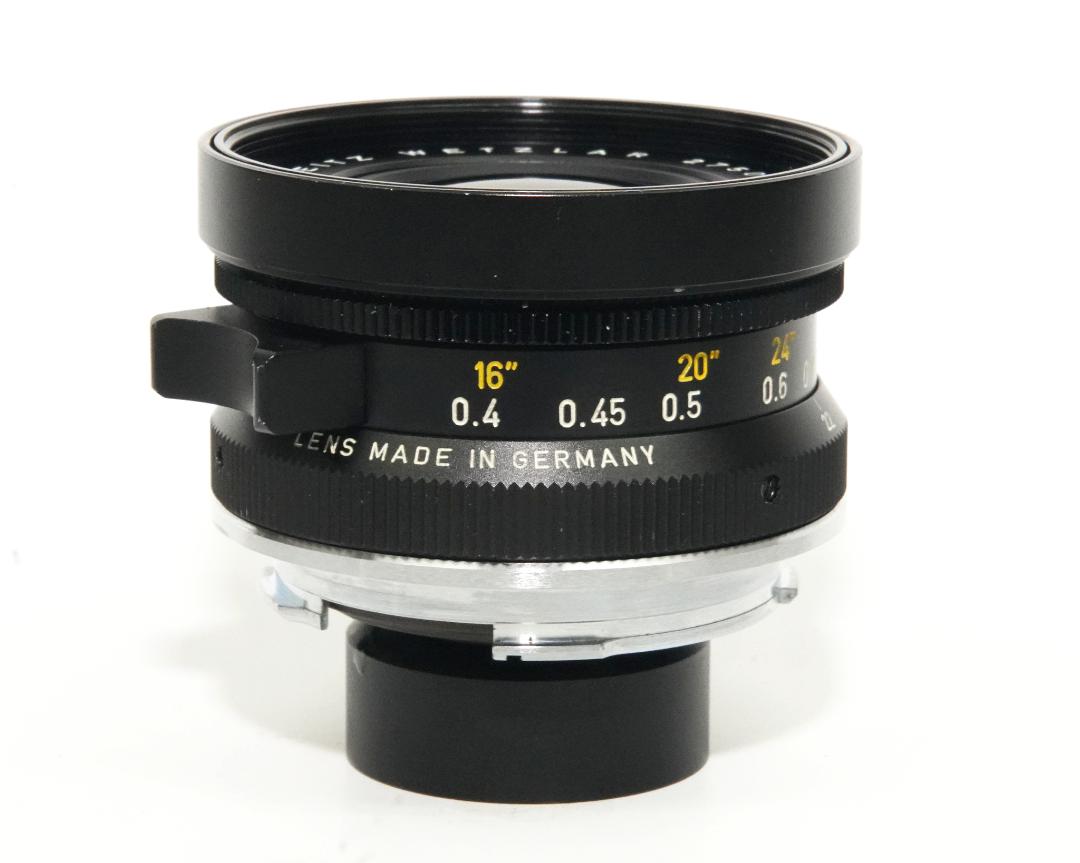 21/3.4 Super Angulon 黒 L#2750753 ライカM用, 専用ファインダー、純正フィルター＆レンズフード付　前後キャップ付 　距離計連動の画像