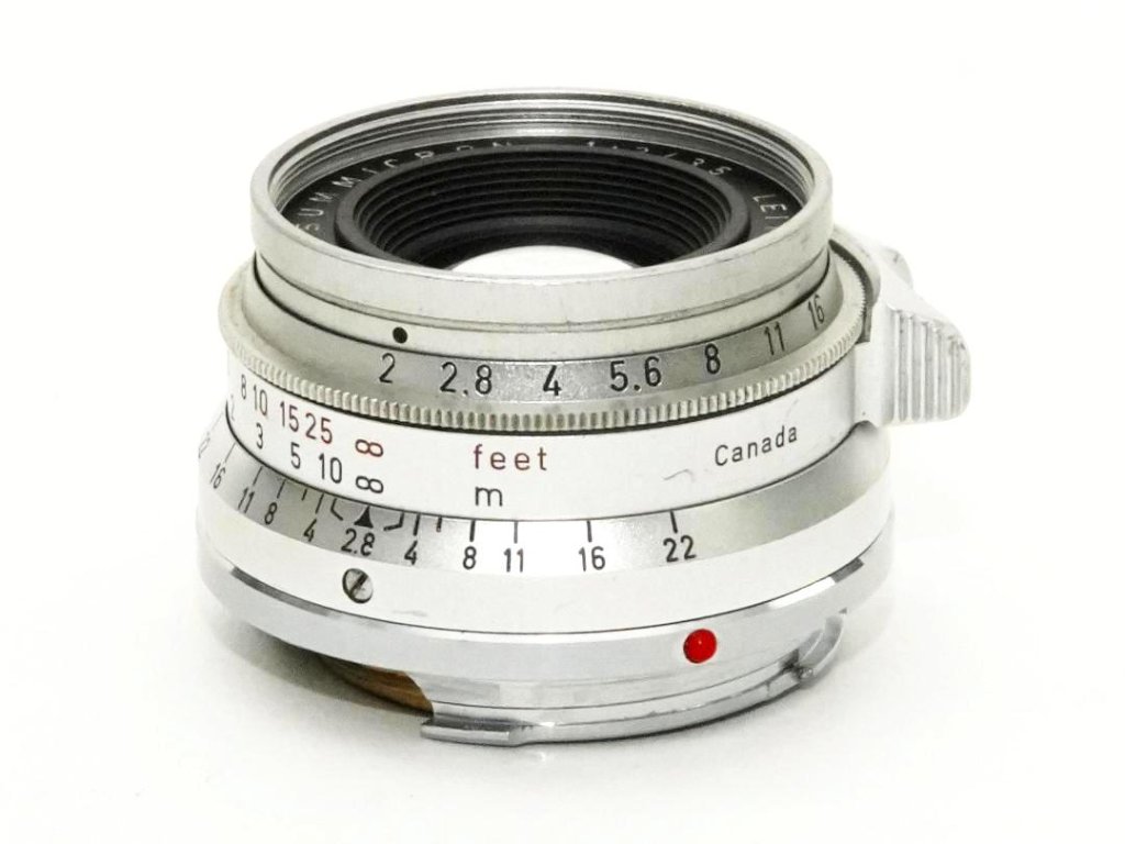 35/2  Summicron  L#1657308、 前後純正レンズキャップ付  Canada製  距離計連動65cm  ライブビューで cmの画像