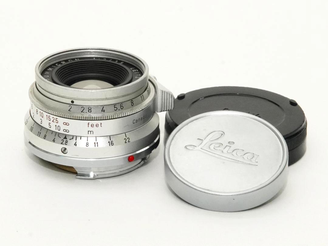 35/2  Summicron  L#1657308、 前後純正レンズキャップ付  Canada製  距離計連動65cm  ライブビューで cmの画像