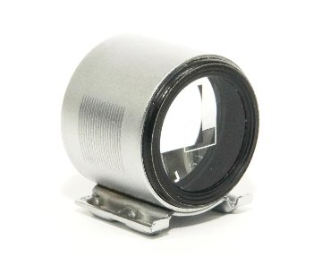 Leica 50mmの彫刻 かつ ’’全ローマ字大文字’’のレア物　5cm 用 ファインダー、前期型、 純正革ケース付 SBOOIの画像