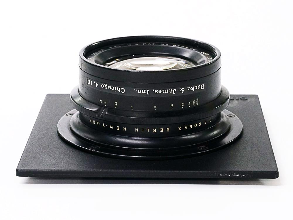 305/5.5 CELOR (GOERZ) Barrel Lens、コーテイング有り Sinar ボード付の画像