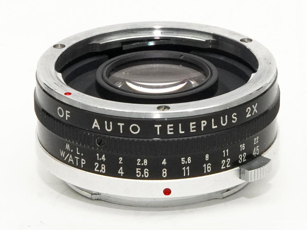 OLYMPUS PEN  F/FT 用 Auto Teleplus 2×、  純正、 ケース、前キヤップ付、の画像
