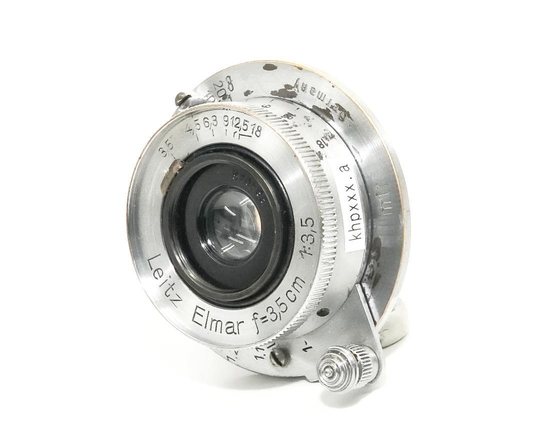 35/3.5 Elmar SN.570485 ライカスクリュー(L39)用  距離計連動　前後キャップ付 ノーコート  Metar 表示  1940年製造の画像