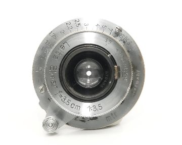 35/3.5 Elmar SN.570485 ライカスクリュー(L39)用  距離計連動　前後キャップ付 ノーコート  Metar 表示  1940年製造の画像