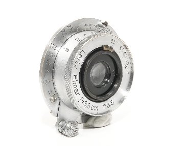 35/3.5 Elmar SN.570485 ライカスクリュー(L39)用  距離計連動　前後キャップ付 ノーコート  Metar 表示  1940年製造の画像