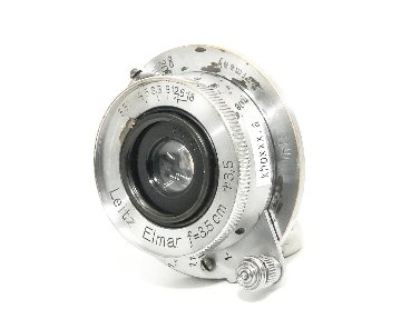 35/3.5 Elmar SN.570485 ライカスクリュー(L39)用  距離計連動　前後キャップ付 ノーコート  Metar 表示  1940年製造の画像