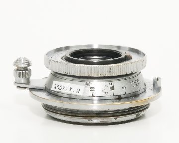 35/3.5 Elmar SN.570485 ライカスクリュー(L39)用  距離計連動　前後キャップ付 ノーコート  Metar 表示  1940年製造の画像