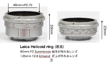 ビゾフレックス用 ヘリコイドリング ローレット山   16462 (OUEPO) 黒 90/2、135/2.8用の画像