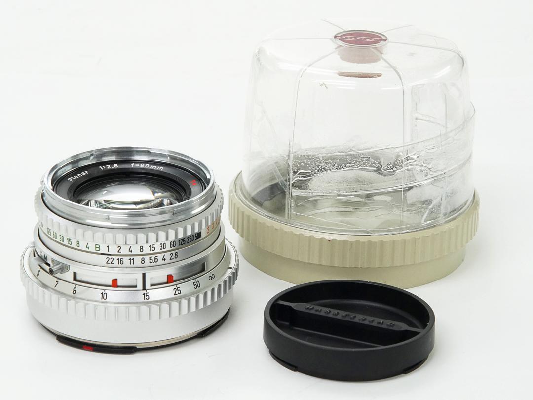 80/2.8 Planar (Cレンズ)　T☆ レアモノ  ハッセルブラッド Vシリーズ用  シンクロコンパーM.X.V. シャッター付 前後キャップ付 L#5570341の画像