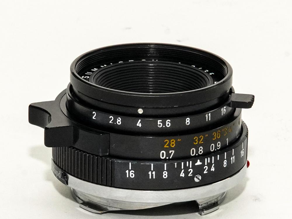 35/2 Summicron  S/N.2329965、メタルレンズフード 42Φ(カブセ) 前後レンズキャップ Germany 距離計連動の画像