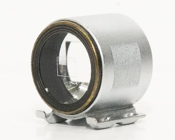 Leica 50mmの彫刻 かつ ’’全ローマ字大文字’’のレア物　5cm 用 ファインダー、前期型、 純正革ケース付 SBOOIの画像