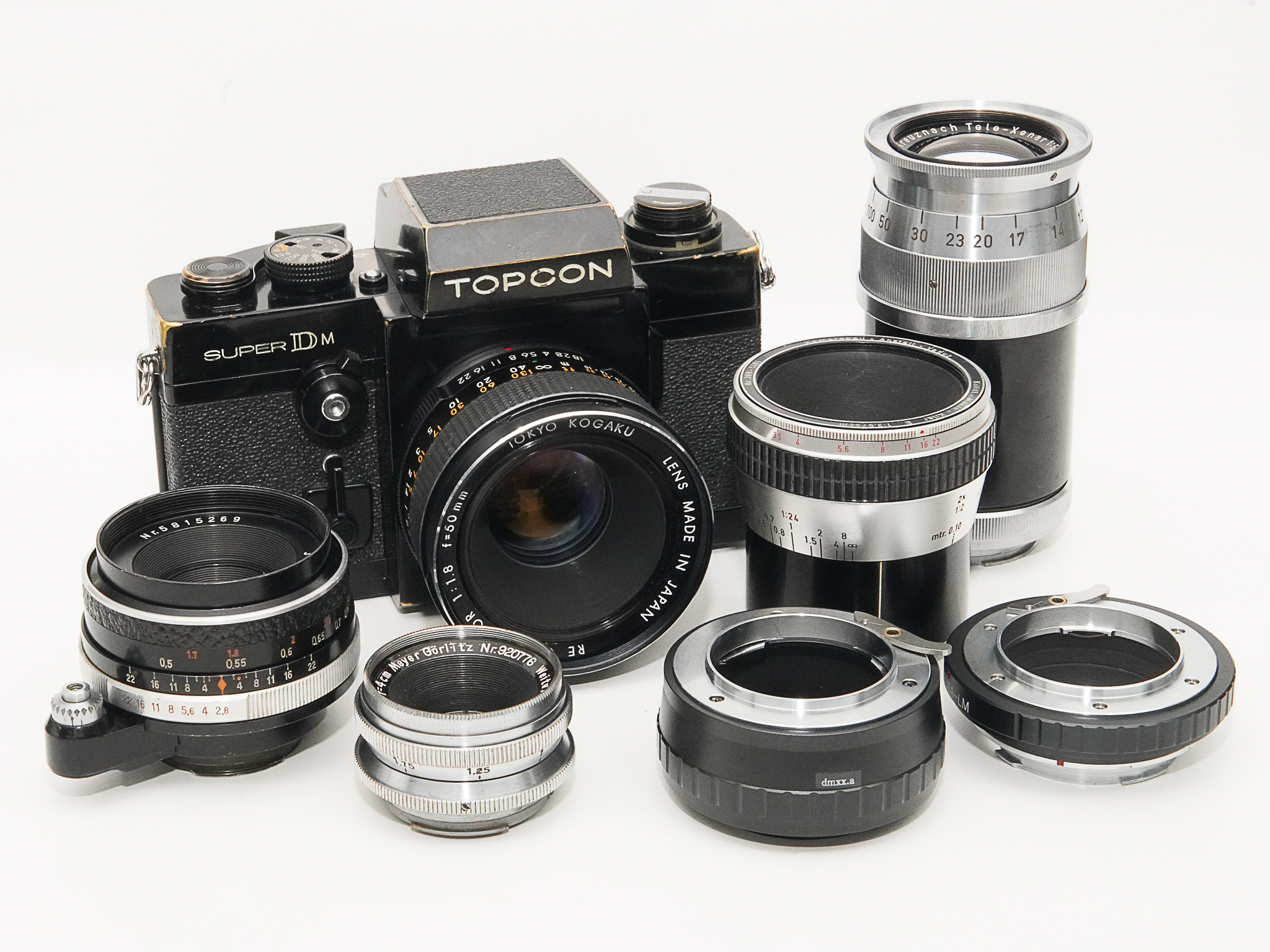 TOPCON SUPER DM + RE GN 50/1.8 TOPCOR セット 露出計良好 エキザクタマウント 東京光学 トプコールの画像