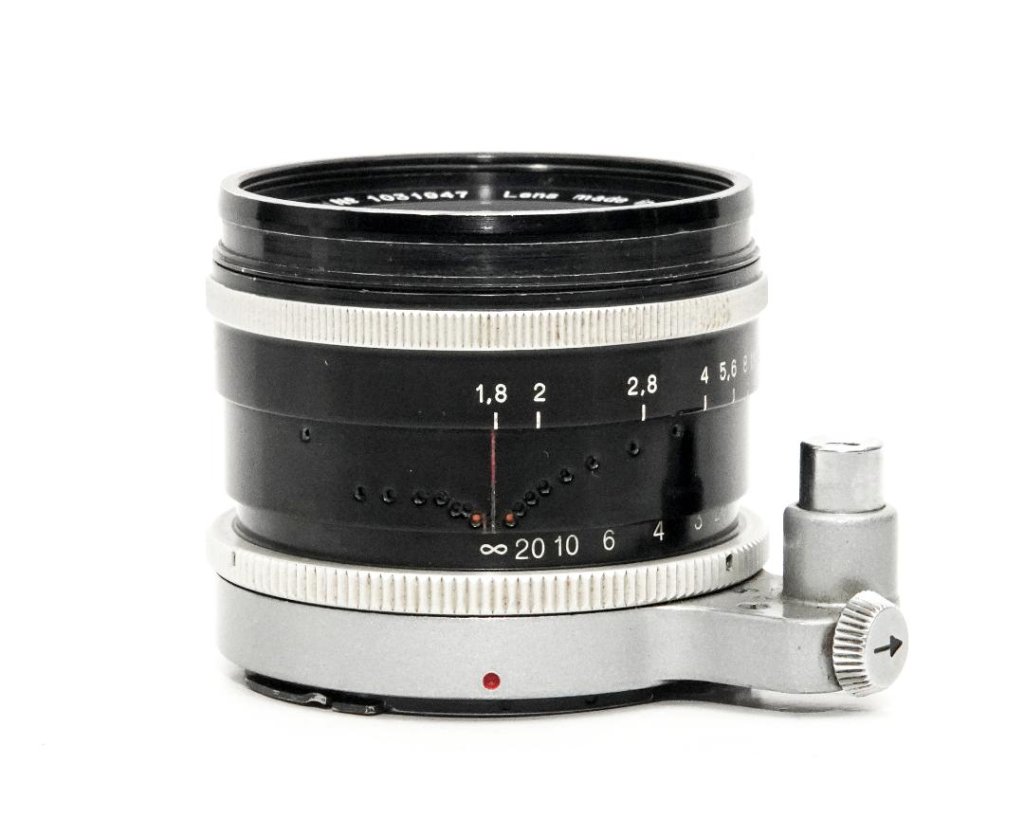 50/1.8 KERN-MACRO-SWITAR AR  (Switzerland)  SN.1031947  純正前後キャップ、フード、元箱付 自動絞り、95%	の画像