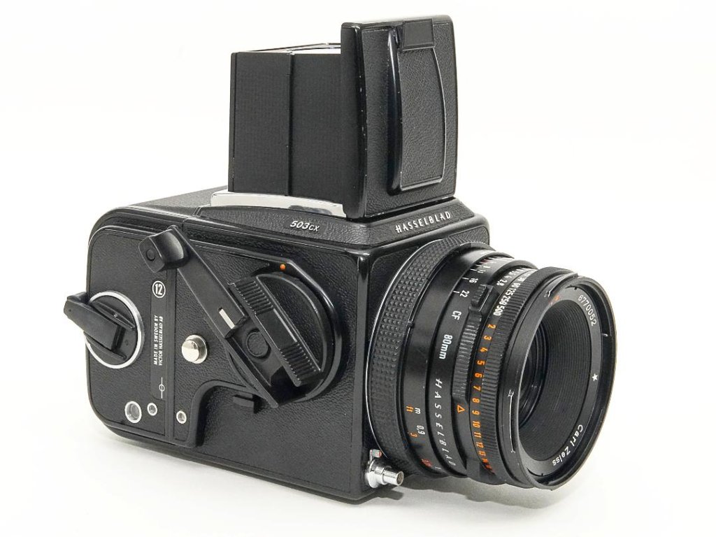 Hasselblad 503CX ☆80/2.8 Planar T* (CFレンズ) A-12マガジン 疑似アキュートマット焦点板  ラピットクランク ネックストラップ  日本語使用説明書付　95% の画像