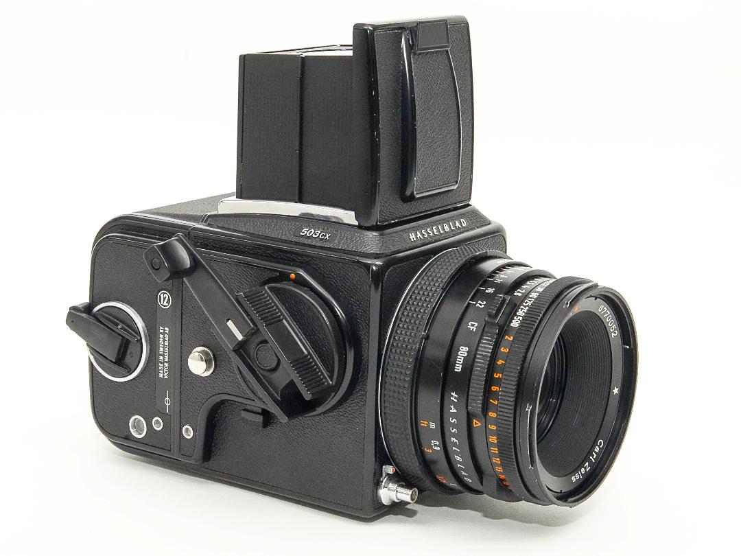 Hasselblad 503CX ☆80/2.8 Planar T* (CFレンズ) A-12マガジン 疑似アキュートマット焦点板  ラピットクランク ネックストラップ  日本語使用説明書付　95% の画像