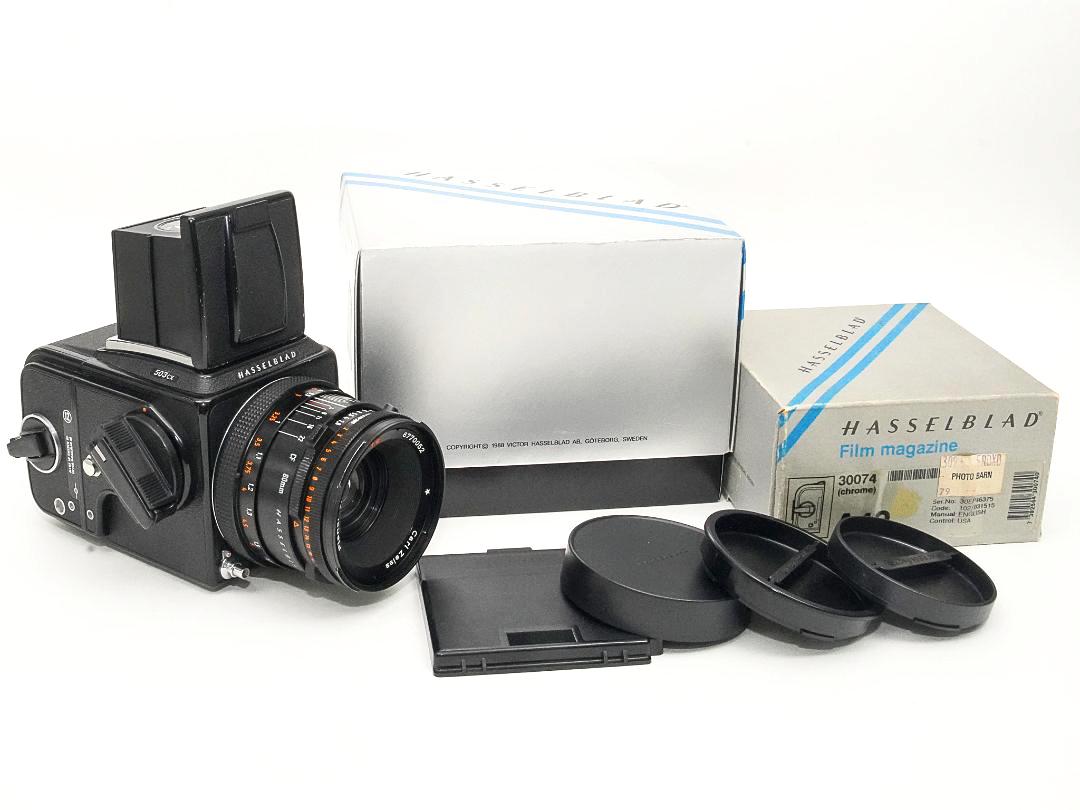 Hasselblad 503CX ☆80/2.8 Planar T* (CFレンズ) A-12マガジン 疑似アキュートマット焦点板  ラピットクランク ネックストラップ  日本語使用説明書付　95% の画像